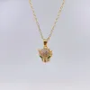 2022 New hip-hop copper plated with real gold and slightly inlaid zircon exquisite leopard head pendant necklace collarbone from a European and American trendy brand Item Picture